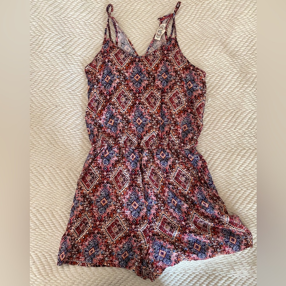 Summer Burgundy Romper